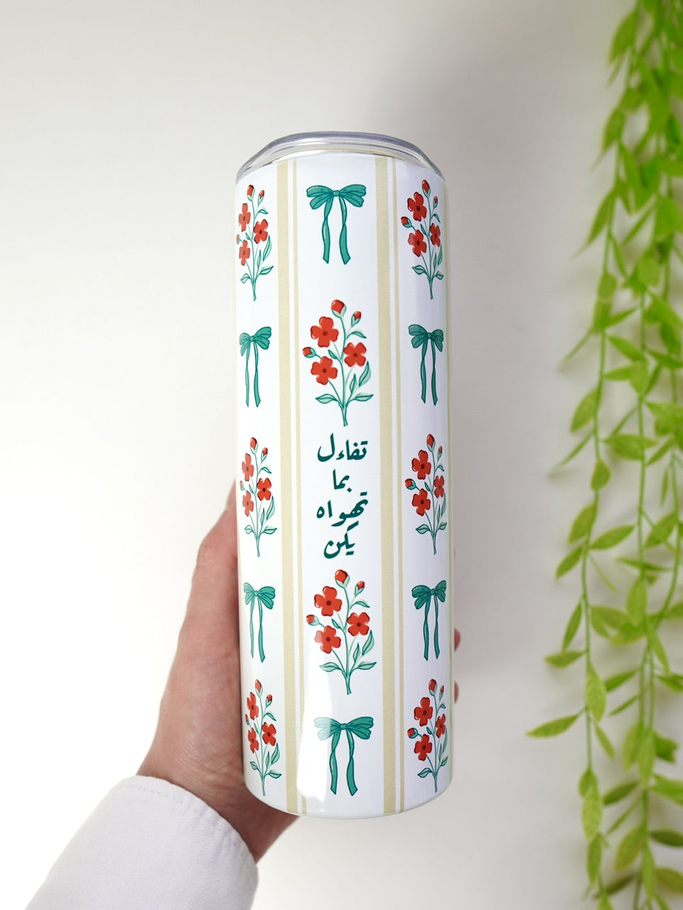 كوب ٦٠٠ مل - ورد أحمر